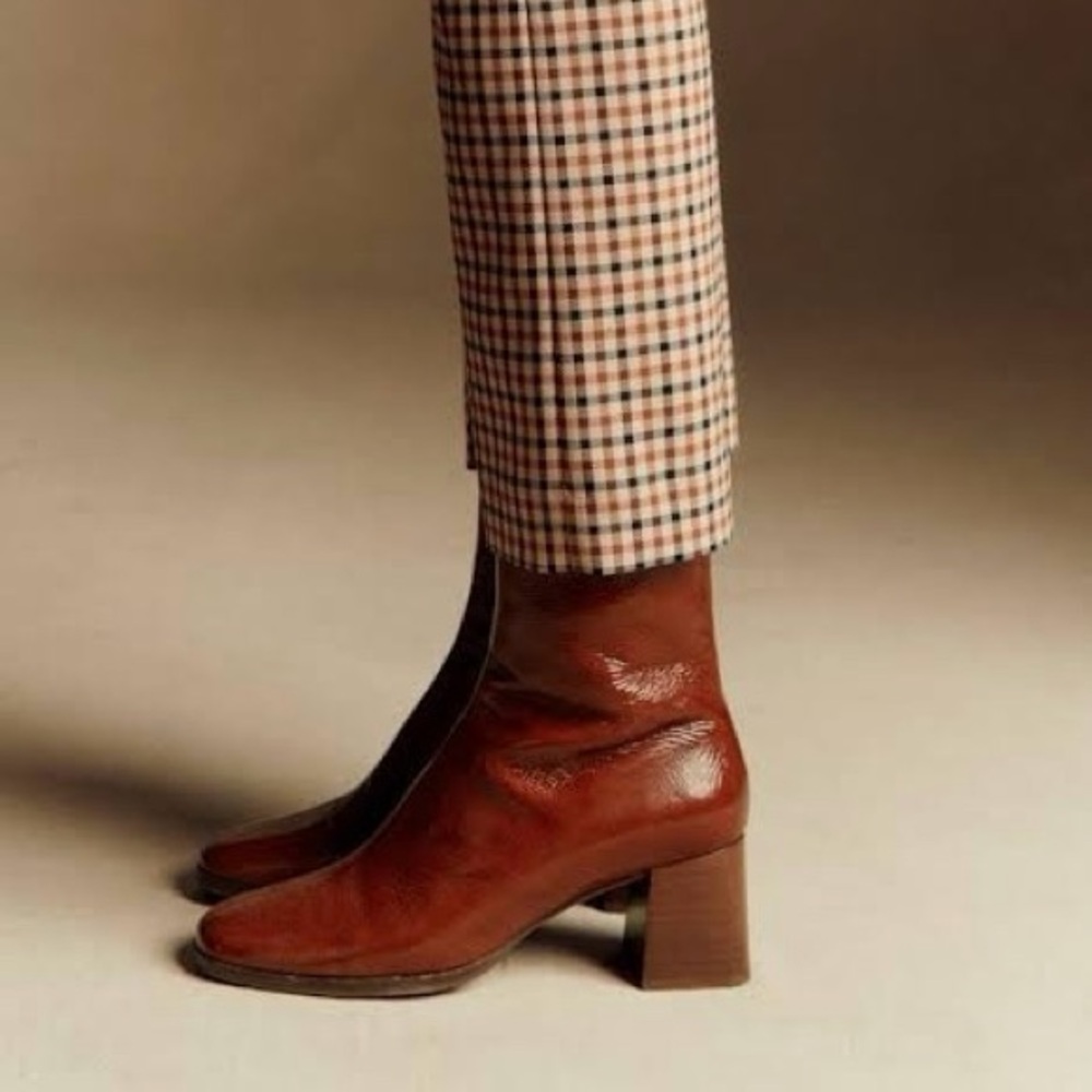 Sezane Axelle Boot Polished Camel 10 (fits like a 9-9.5)